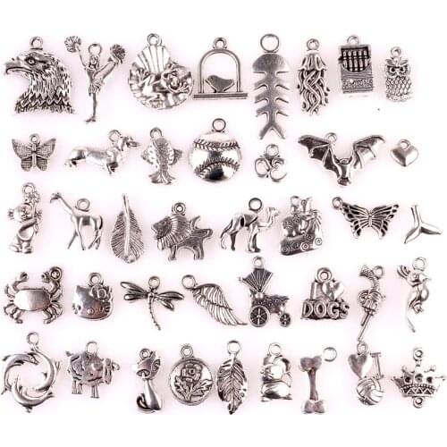 Mixed 40X Tibetan Silver Tone Mini Life Charm Pendants for Bracelet Necklace Jewelry Accessory DIY Craft Jewelry Making 23491