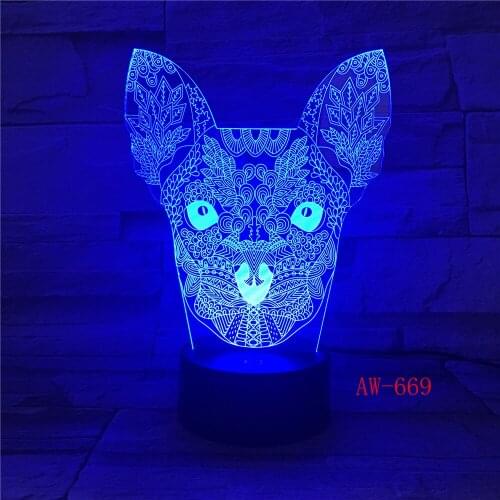 3D Cat LED Night Light USB Charging Animal Shape Indoor Decoration Lamp Kids Night Lamps For Room Indoor Light Dropship AW-669