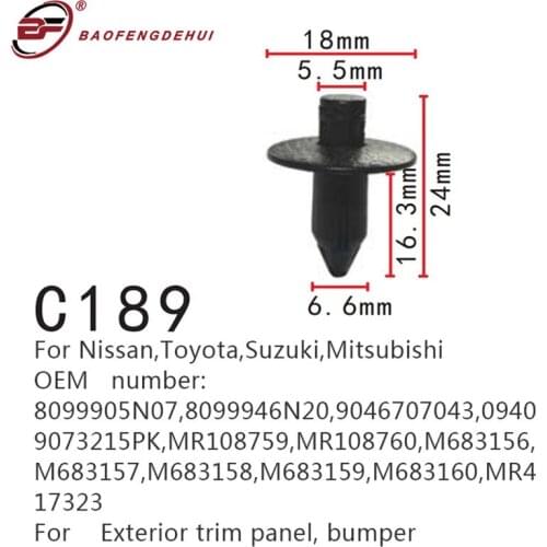 Bumper Clips Exterior Trim Panel Fastener For Nissan,Toyota,Suzuki,Mitsubishi Positioner M683156,M683157,M683158,M683159