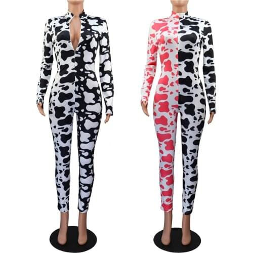 Women Jumpsuit Summer Sexy Floral Print Long Sleeve Female Bodysuit Casual Sexy Woman Colorful Blue Playsuit Long Trousers