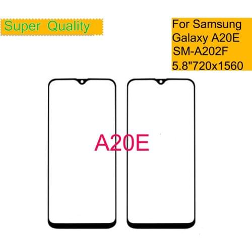 10Pcs/Lot For Samsung Galaxy A20E A202F Touch Screen Front Glass Panel LCD Outer Display Lens A20e SM-A202F Front Glass With OCA