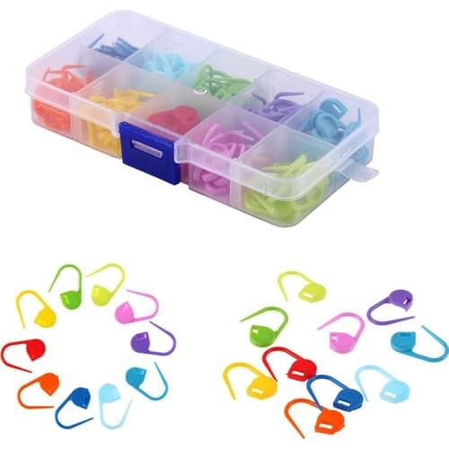 100pcs Mini Knitting Crochet Locking Stitch Markers Plastic Safety Needle Clips DIY Handmade Craft Sewing Tools without Box