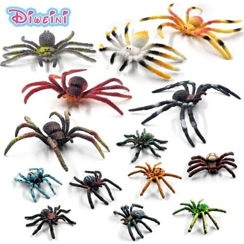 14pc Simulation Spider Insect Animal Model Action Figure Home Decor Educational Gift For Boy Children Kids Hot Toys Set Figurine