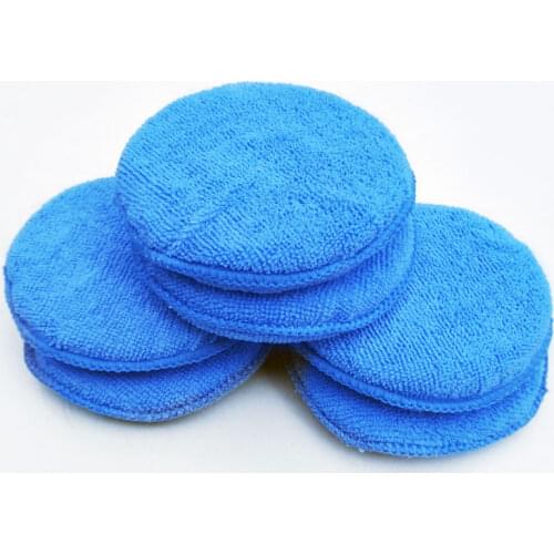 5'' inch Soft Microfiber Car Wax Applicator Pad Polishing Sponge for apply and remove wax Auto Care 5pcs for choice