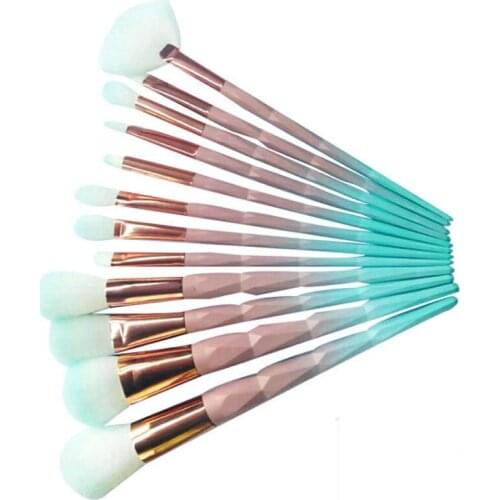 7pcs Makeup Brush Set Colorful Glitter Diamond Handle Blush Powder Eyebrow Eyeshadow Foundation Cosmetics Brushes Make up Tool