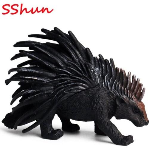 8*3.5*5.5CM Children Cognitive Solid Simulation Animal Model Toy Jungle Wild Porcupine Model Toy Plastic Decoration