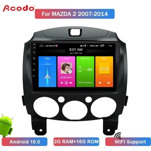 ACODO 2G RAM+16G ROM Android 10.0 Car Radio Multimedia Player For Mazda 2 2007-2014 Navigation GPS 2 din