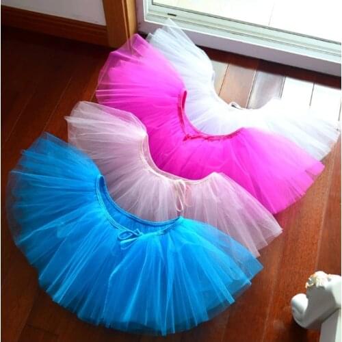 Girl Ballet Dancing Costumes Exercise Fluffy Skirt Kids Tutu Ballet Leotard Skirt Short Apron Chiffon Dancewear For Children