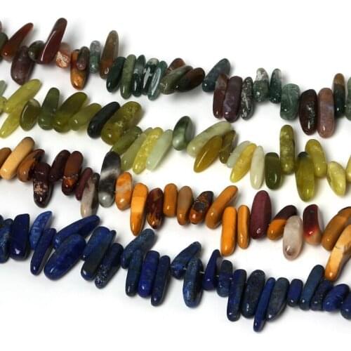 High Quality 10-30mm Natural Cross Hole with Bead 38cm/strand(Approx 50pcs) Natural Stone Chip Beads For DIY Fashion Jewelry