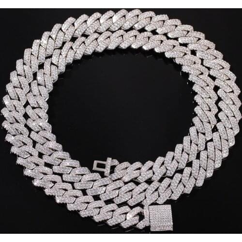 Hip Hop Full AAA Zircon Iced Out Miami Curb Cuban Link Chain Necklaces Personality Can open Lock Men Bling CZ Rapper Jewelry