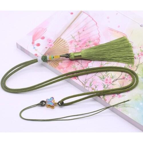 10Pcs/Lot Necklace Pendant Hand-woven Design Cloisonne Butterfly Tassel Lanyard Homemade Jewelry DIY Material Accessories