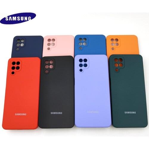 Samsung Galaxy A12 M12 Cover Soft Silicone Silky Touch Liquid TPU No Fingerprint 360 Full Protective Shell For A 12 5G With Logo