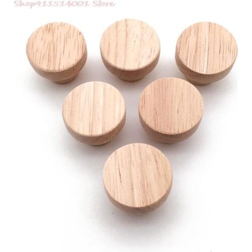 2Pcs Wood Round Pull Knobs Cabinet Drawer Wardrobe Knobs Handle For Furniture