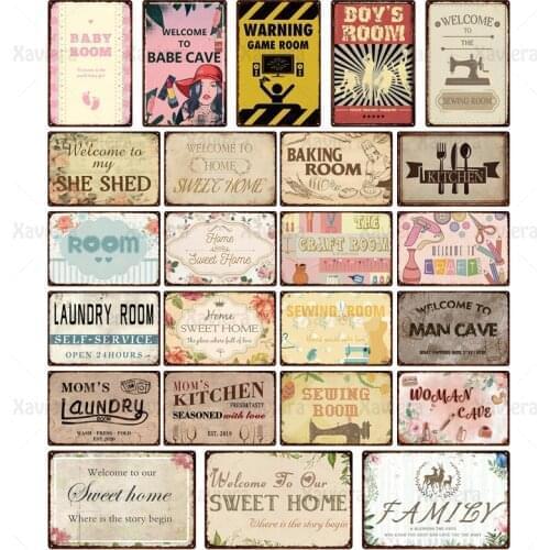 Baby Cave Metal Tin Sign Vintage Plaque Welcome To My Shed Bar Coffee Shop Home Decor Man Woman Cave Metal Plate Poster 20x30cm