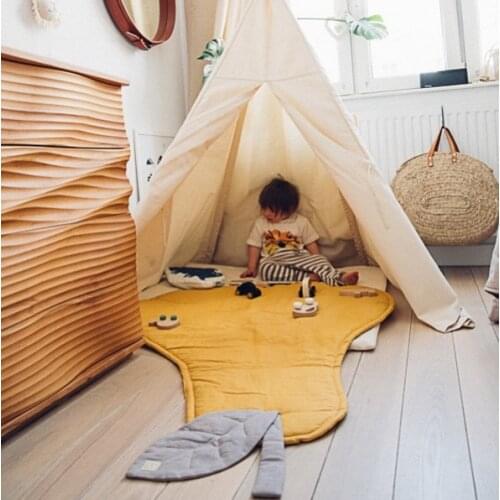 Baby Play Mat Soft Newborn Cotton Crawling Mat Children Carpet Gym Games Playmat Pear Shape Kids Room Decoration Nordic Style