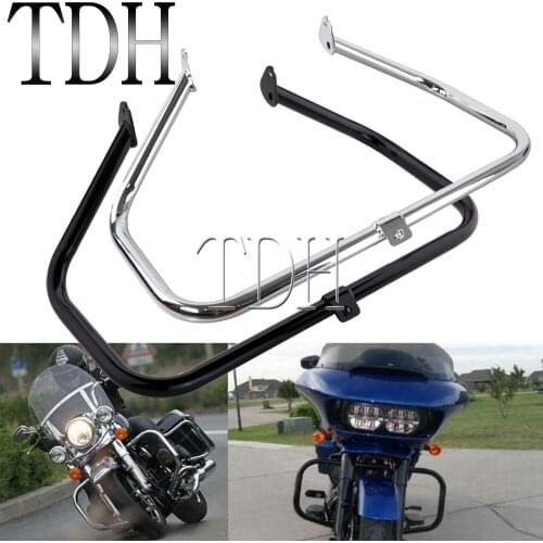 For Harley Touring Road King FLHR Street Glide 1997-2008 Chrome/Black Motorcycle Bumper Engine Guard Crash Bars FLHX FLHT FLHXS