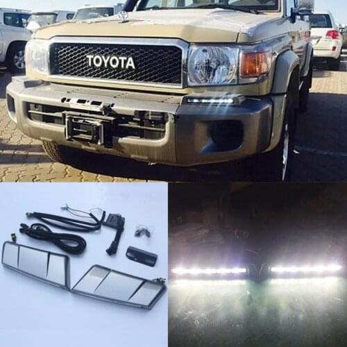 2pcs LED Front Bumper Lamp Daytime Running light For Toyota Land Cruiser 76 LC70 LC71 LC76 LC77 LC79 Accessories