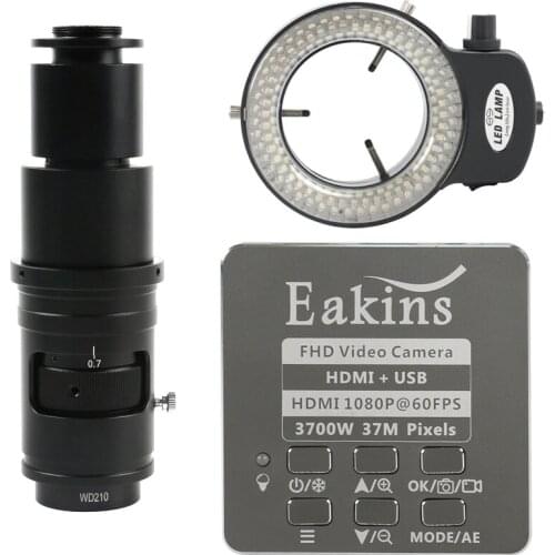 2020 Full HD 37MP 1080P 3700W HDMI USB Industrial Electronic Digital Video Microscope Camera + Adjustable 160x 320x C mount Lens