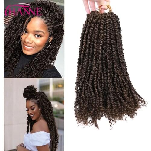 HANNE Crochet Passion Twist 24 Strands in One Hair Black/Brown Extensions Synthetic Hair For Women