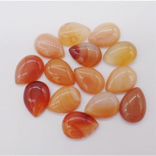 100Pcs 18x13x6mm Brown Red Agate Teardrop Cab Cabochon For DIY Jewelry Making Necklace Accessories Boutique Gift