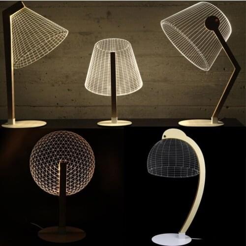 Creative 3D stereo vision lamp eye protection learning Alec night lamp plug in energy saving lamp for bedroom bedside