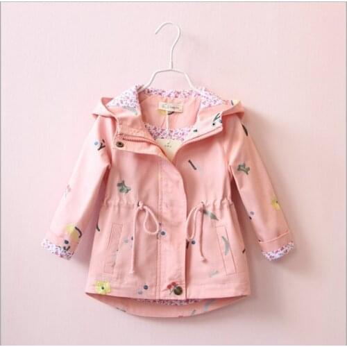Sweet kids jacket girls spring autumn tops middle and small children childrens embroidered windbreaker childrens clothing