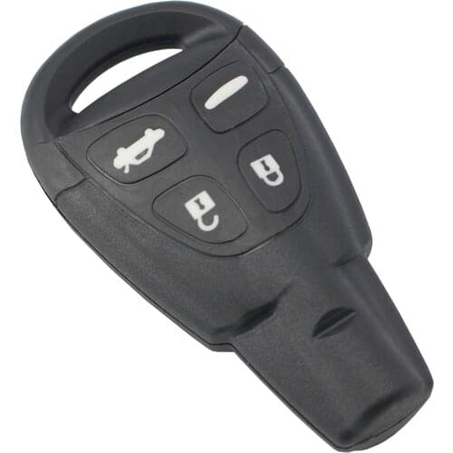 WhatsKey For Saab 93 95 9-3 9-5 2003-2007 Soft Buttons Remote key Shell Replacement Keyless Car key Case with Uncut Small blade