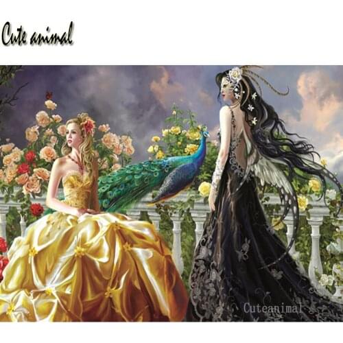 Diy Diamond Painting Set Full Square Round Drill Beautiful Princess 5D Diamond Embroidery Garden Girl Cross Stitch Kit Gift 2020