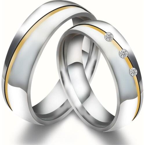New fashion stainless steel ring love simple style white couple ring trinket