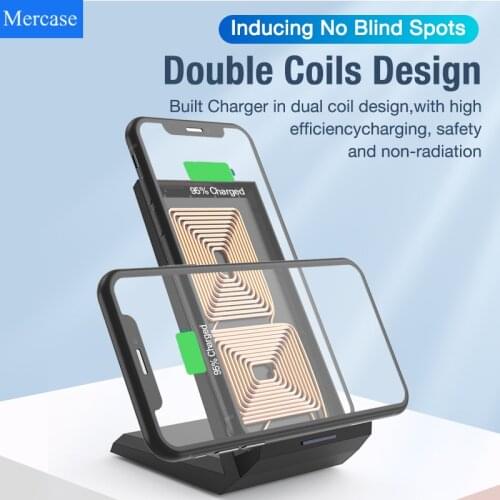 Mercase Q1 10 15 20 W Wireless Charger Stand for iphone Samsung Xiaomi Huawei Fast Wireless Charger Fast Charging Stand Base Pad
