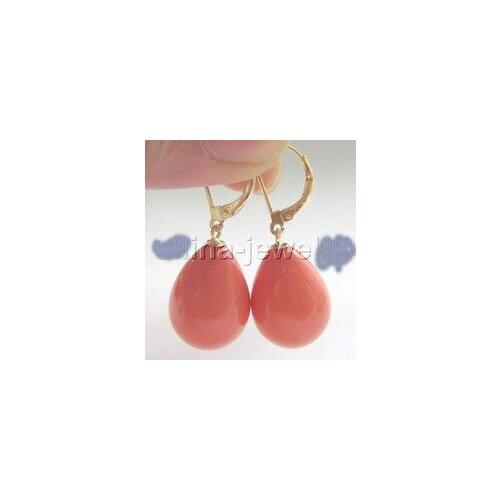Lovely Fine Nobility Beautiful 12X16mm orange south sea shell pearl earring AAA sterling wide wholesale ] earrings