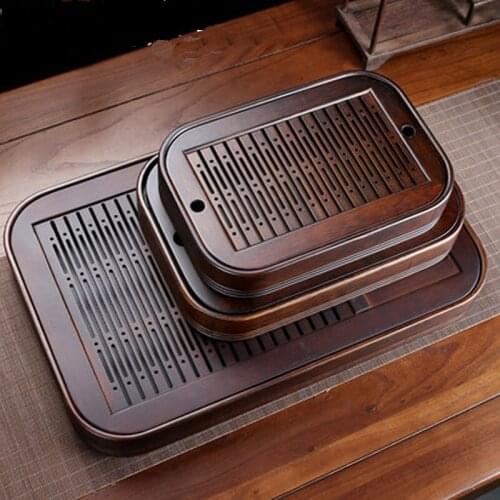 Rectangle Tea Set Natural Bamboo Tea Tray Drainage Water Storage Tea Board Teahouse Table Tea Cup Holder Chinese Kung Fu Teaware