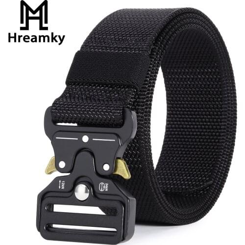 Hreamky Men Belt,military In The Wild Hunting Survival The Tactical Belt,Metal Magnet Buckle Automatic Tightening Belts