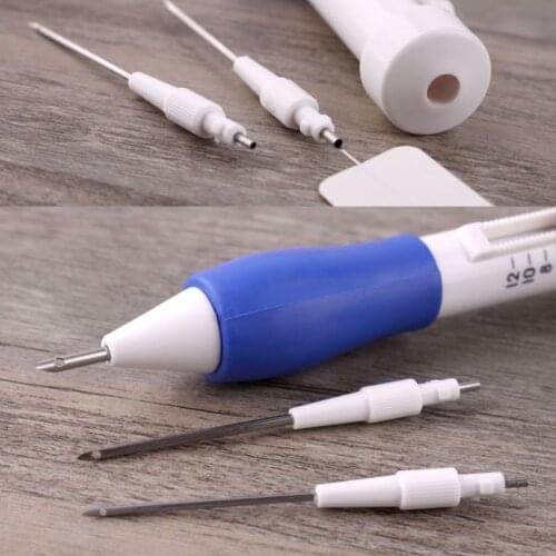6 Pcs/Set DIY Embroidery Pen 1.3/1.6/2.2mm Diameter Plastic Needles Threaders Clothing Knitting Punch Sewing Needle Tool can CSV