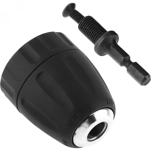 3/8-24UNF 0.8-10mm Self-locking Drill Chuck Impact Hammer Conversion Drill Bit Holder with Round Handle Connecting Rod