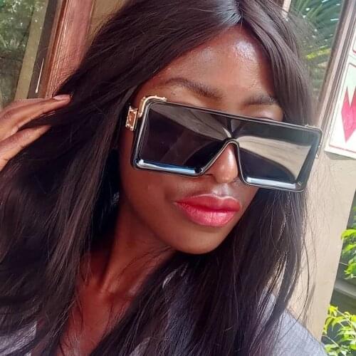 HKNA Vintage Oversized Sunglasses Women 2021 Luxury Brand Square Sunglasses Men Luxury Gradient Shades Women Gafas De Sol Mujer