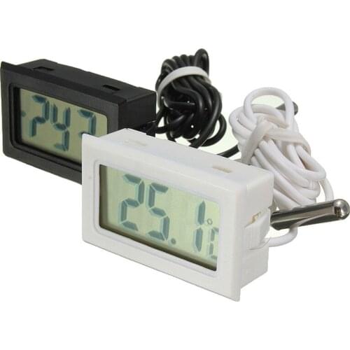 1pcs White/Black Digital LCD Probe Aquarium Thermometer Home Kitchen Fridge Fish Tank Incubator Water Temperature Test Sensor