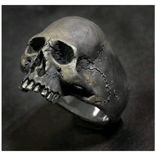 WANGAIYAO2021 New Skull Head Mens Ring Bracelet Fashion Holiday Mens Jewelry Ring Gift