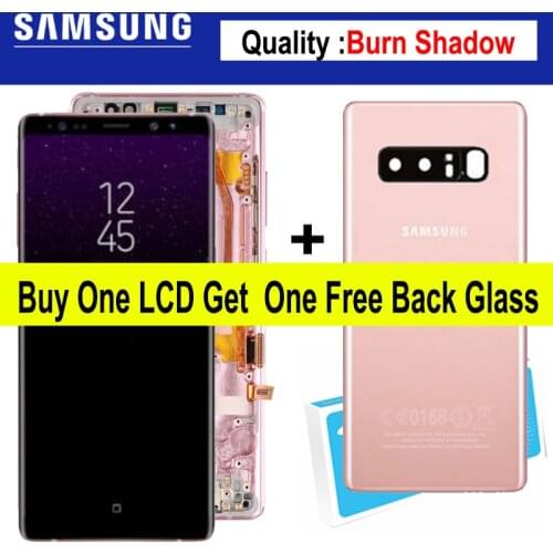 Display with Burn-Shadow 6.3" Super Amoled for SAMSUNG Galaxy Note 8 N950 N950F LCD Display Touch Screen with Free Back Glass