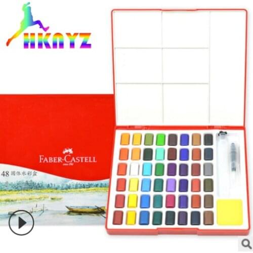 1 sets FABER CASTELL 24/36/48 Color Transparent Beginner portable Solid WaterColor Pigment watercolor hand-painted set