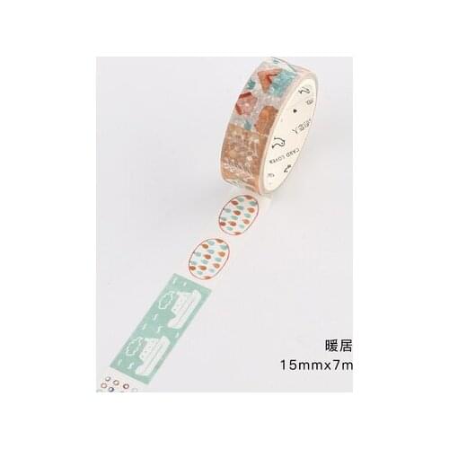 1.5cm 7m 1 pcs Stitching pattern design sweet home style washi tape Adhesive DIY Scrapbook Masking gift decor