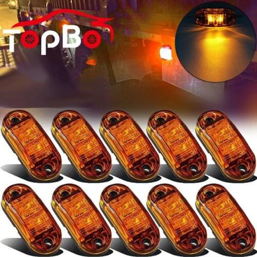 2/5/10 Pcs 12V 24V LED White Red Yellow Side Marker Light Auto Car External Oval Clearance Trailer Truck Lamp Warning Tail Light
