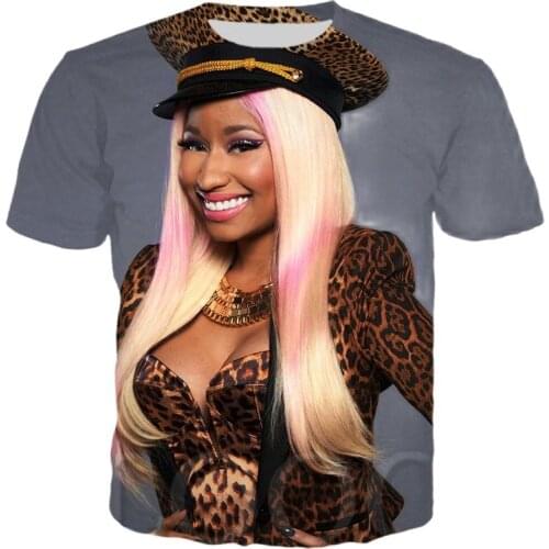 3D Print Sexy T Shirt Fashion Nicki Minaj Rapper Star Singer Hip Hop Sweatshirt Tees Casual Plus Size Tshirt Women/Men Tee
