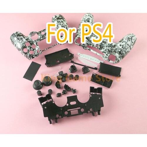 5sets Skulls Pattern Game Controller Shell Housing Case for PS4 Controller Cover Case with buttons