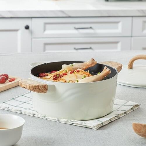 Nonstick Casserole Pot Saucepan Soup&Stock Pot With Lid Insulating Handle Suit For All Stovetop Induction 24cm