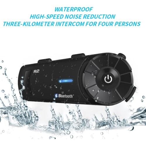 AiRide R2 Helmet Bluetooth Headset 1000 Meters Intercom 4 People Interphone Waterproof Built-In FM Radio For Full Half Face