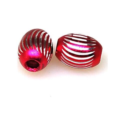 Beads,Loose beads,12*15mm Oval Aluminium Beads,Fuchsia beads with carving, sold of 200pcs