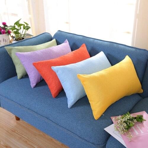 Cotton Linen Pillowcase Solid Color Pillow Case Bedding Pillow Cover Multicolor Rectangle Custom Pillow Case Cover Home Decor