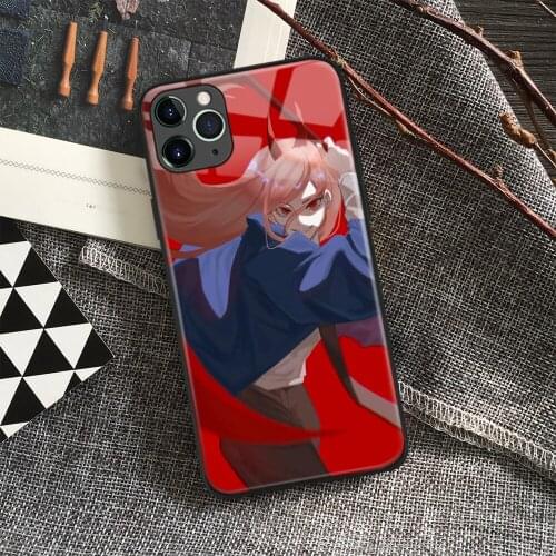 Chainsaw Man Power Anime Manga Soft Silicone Glass Phone Case for IPhone SE 6s 7 8 Plus X Xr Xs 11 12 Mini Pro Max Samsung