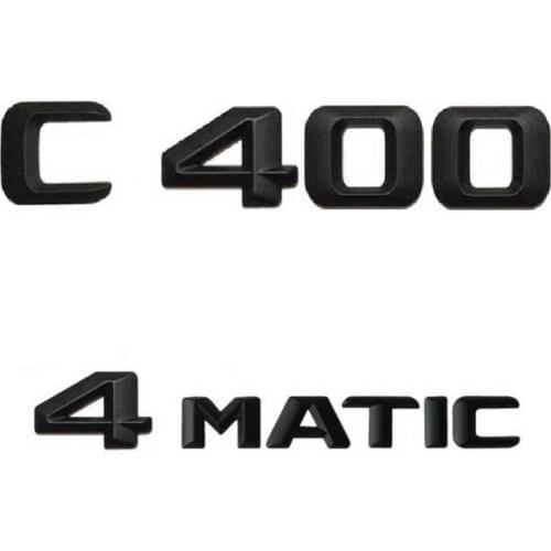 Black 3D ABS Plastic Car Trunk Rear Letters Words Badge Emblem Decal Sticker for Mercedes-Benz C205 S205 C Class C400 4MATIC